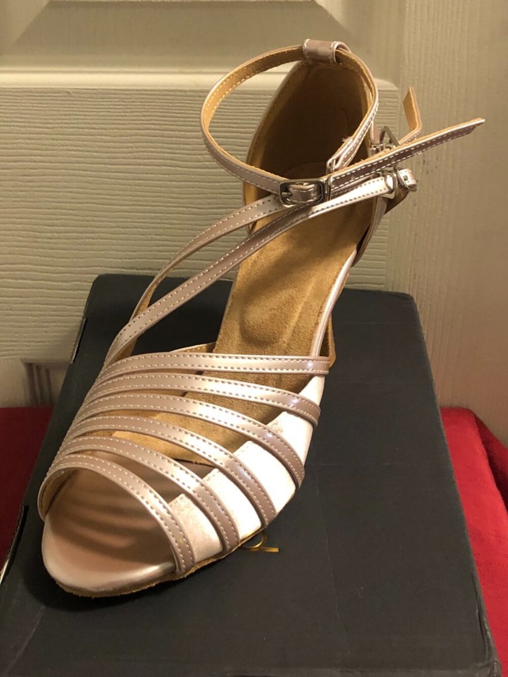 NWT DanceandSway Flesh Pink Satin Latin Ballroom Dance Shoes Sz 9 EU 40.5